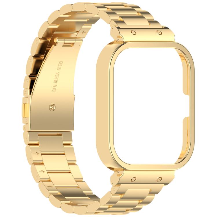 For vivo iQOO Watch GT Watch Frame Integrated Three Beads Stainless Steel Watch Band(Gold) - free shipping - PMC TechLife - Order now!