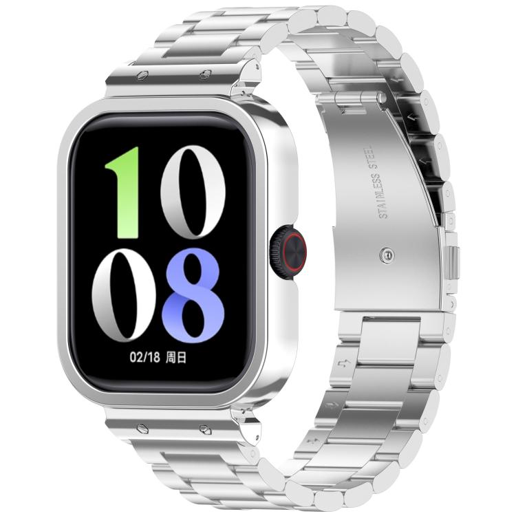 For vivo iQOO Watch GT Watch Frame Integrated Three Beads Stainless Steel Watch Band(Silver) - free shipping - PMC TechLife - Order now!