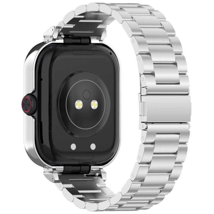 For vivo iQOO Watch GT Watch Frame Integrated Three Beads Stainless Steel Watch Band(Silver) - free shipping - PMC TechLife - Order now!