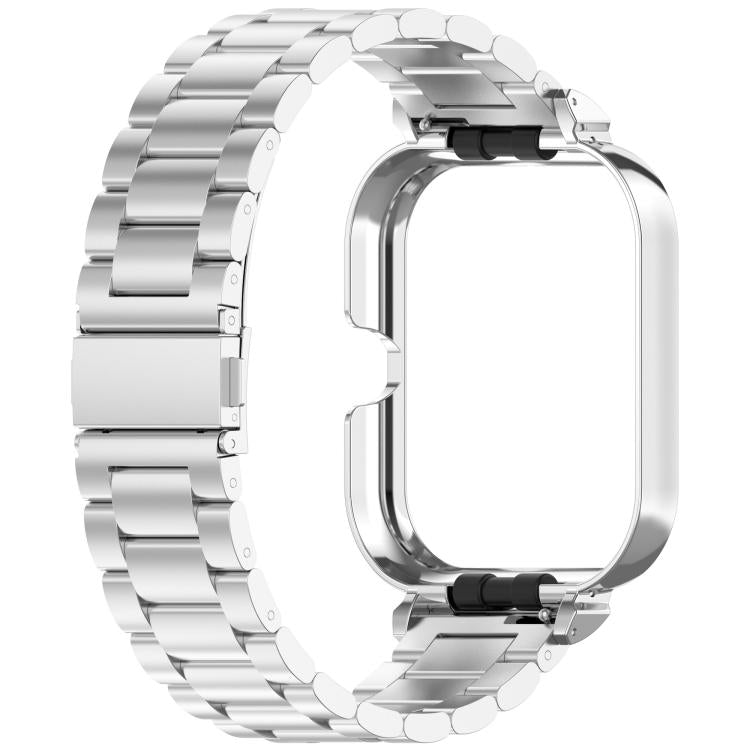 For vivo iQOO Watch GT Watch Frame Integrated Three Beads Stainless Steel Watch Band(Silver) - free shipping - PMC TechLife - Order now!