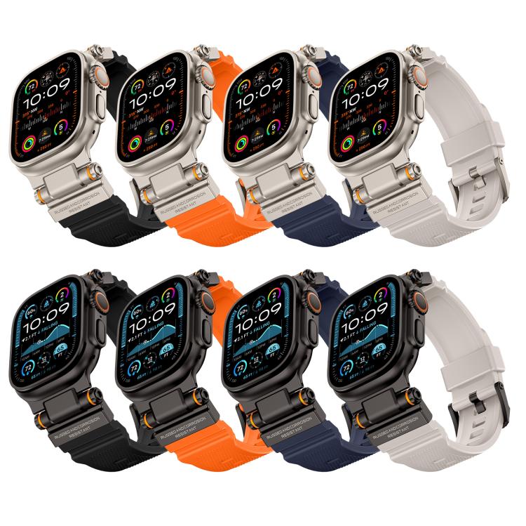 For Apple Watch 42 / 44 / 45 / 46 / 49mm Metal Connector Explorer Silicone Watch Band(Titanium Orange) - free shipping - PMC TechLife - Order now!