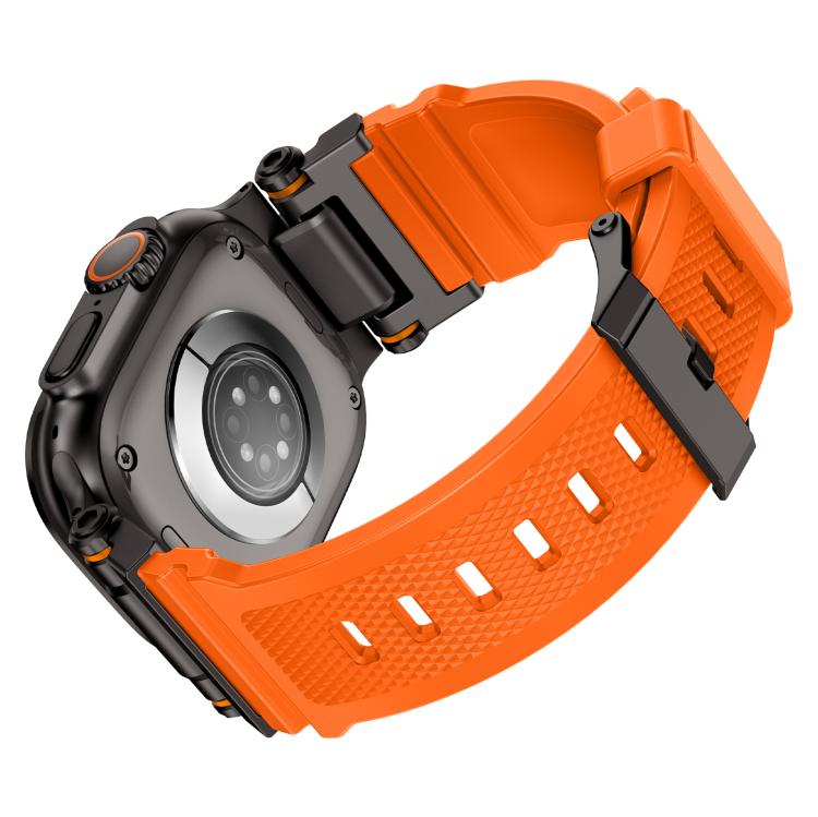 For Apple Watch 46mm / 49mm / 45mm / 44mm Kalebol Outdoor Explorer Metal Connector TPU Watch Band(Black Orange) - Watch Bands by Kalebol | Online Shopping South Africa | PMC TechLife | Buy Now Pay Later Mobicred