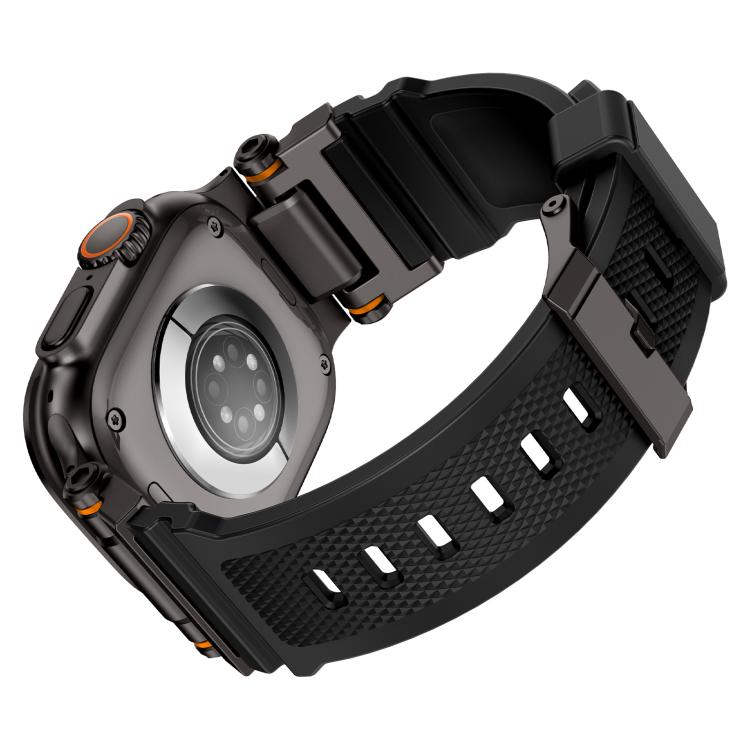 For Apple Watch 46mm / 49mm / 45mm / 44mm Kalebol Outdoor Explorer Metal Connector TPU Watch Band(Black) - free shipping - PMC TechLife - Order now!