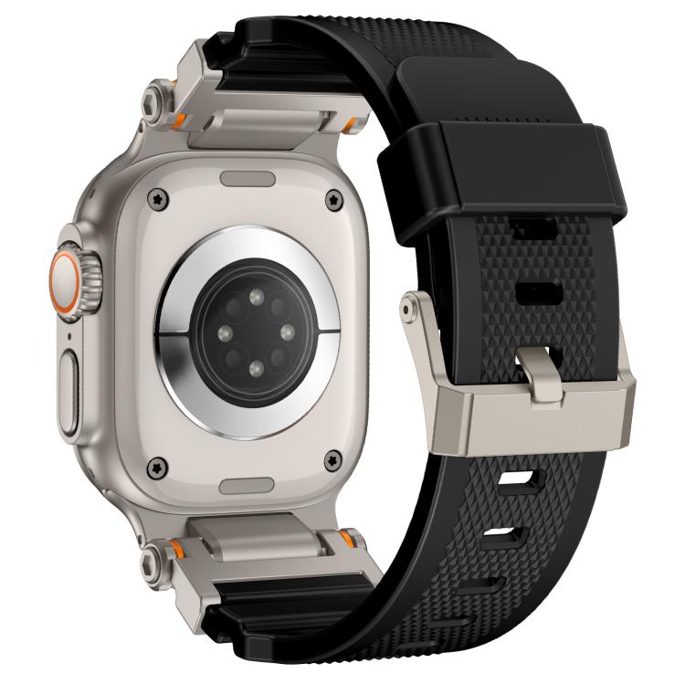 For Apple Watch 46mm / 49mm / 45mm / 44mm Kalebol Outdoor Explorer Metal Connector TPU Watch Band(Titanium Black) - free shipping - PMC TechLife - Order now!