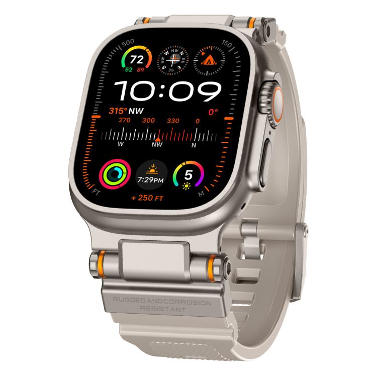 For Apple Watch 46mm / 49mm / 45mm / 44mm Kalebol Outdoor Explorer Metal Connector TPU Watch Band(Titanium Starlight) - free shipping - PMC TechLife - Order now!