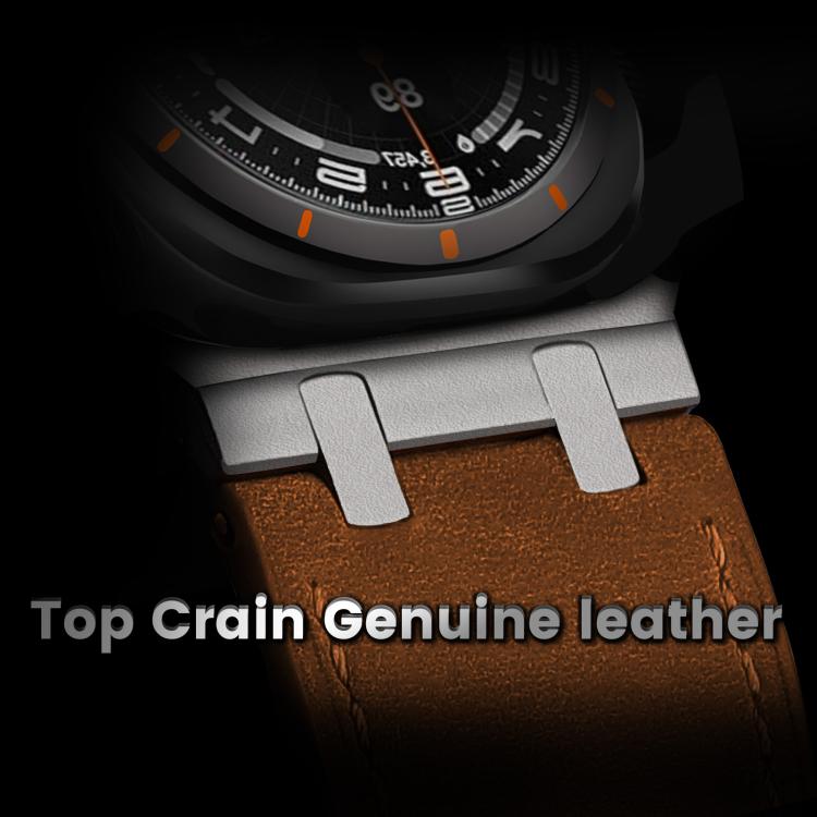 For Samsung Galaxy Watch Ultra 47mm Crazy Horse Leather Watch Band(Red Brown+Titanium Buckle) - Watch Bands by PMC TechLife | Online Shopping South Africa | PMC TechLife | Buy Now Pay Later Mobicred