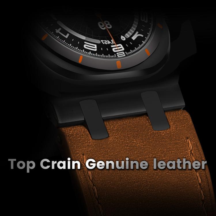 For Samsung Galaxy Watch Ultra 47mm Crazy Horse Leather Watch Band(Red Brown+Black Buckle) - Watch Bands by PMC TechLife | Online Shopping South Africa | PMC TechLife | Buy Now Pay Later Mobicred