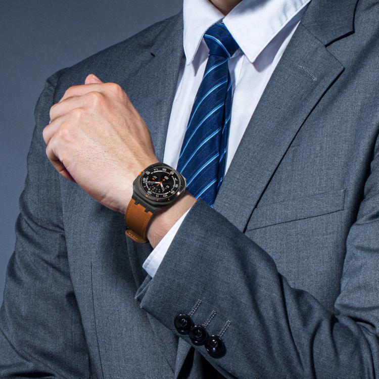 For Samsung Galaxy Watch Ultra 47mm Crazy Horse Leather Watch Band(Red Brown+Black Buckle) - Watch Bands by PMC TechLife | Online Shopping South Africa | PMC TechLife | Buy Now Pay Later Mobicred