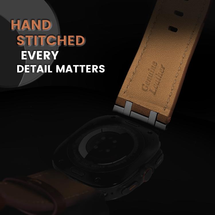 For Samsung Galaxy Watch Ultra 47mm Crazy Horse Leather Watch Band(Black+Titanium) - Watch Bands by PMC TechLife | Online Shopping South Africa | PMC TechLife | Buy Now Pay Later Mobicred