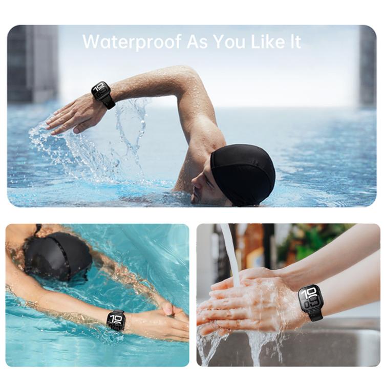 For Apple Watch Series 10 42mm Tempered Film Integrated PC Watch Protective Case(Original Machine Black) - Watch Cases by PMC TechLife | Online Shopping South Africa | PMC TechLife | Buy Now Pay Later Mobicred