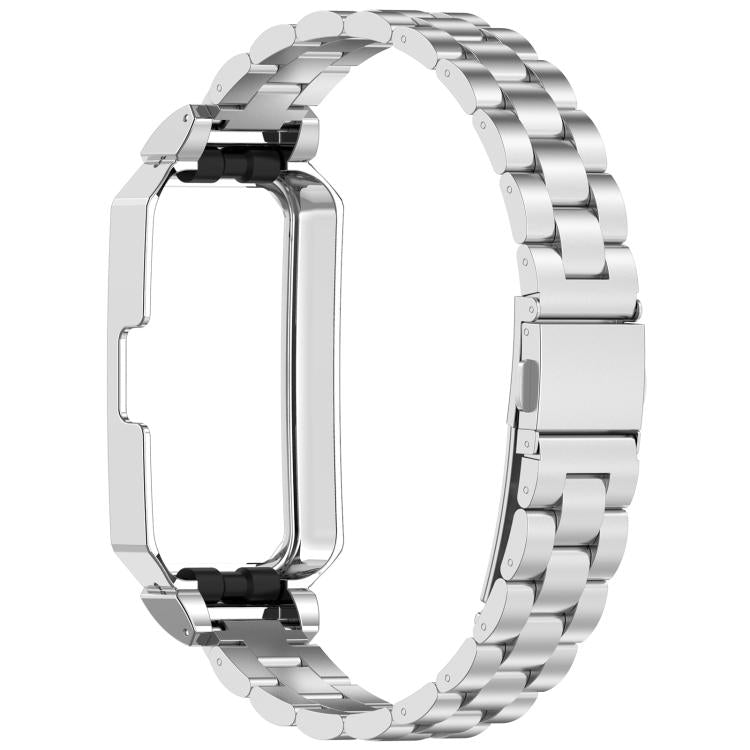 For Huawei Band 10 / 10 NFC / 9 / 9 NFC Watch Frame Integrated Three Beads Stainless Steel Watch Band(Silver) - free shipping - PMC TechLife - Order now!