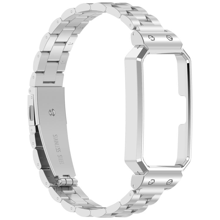 For Huawei Band 10 / 10 NFC / 9 / 9 NFC Watch Frame Integrated Three Beads Stainless Steel Watch Band(Silver) - free shipping - PMC TechLife - Order now!