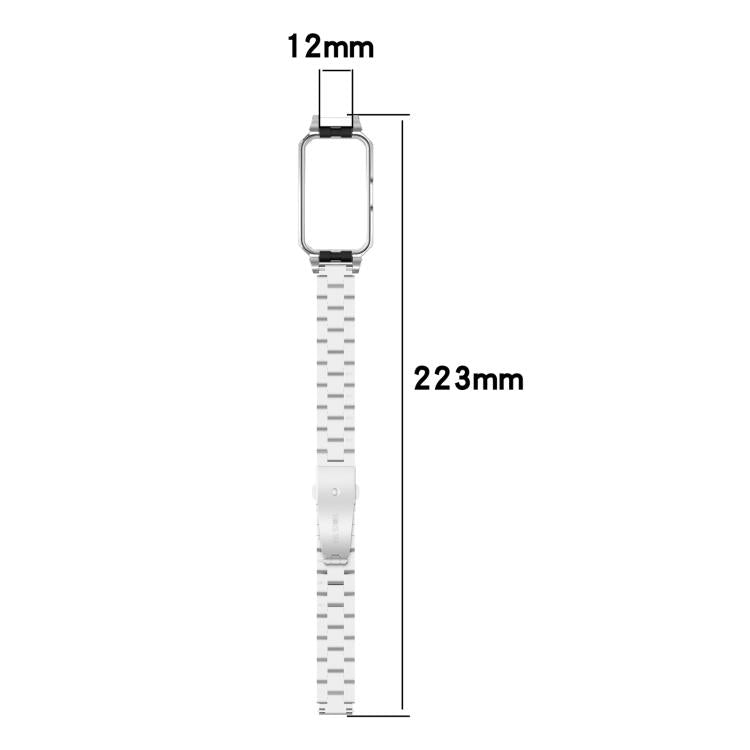 For Huawei Band 10 / 10 NFC / 9 / 9 NFC Watch Frame Integrated Three Beads Stainless Steel Watch Band(Silver) - free shipping - PMC TechLife - Order now!