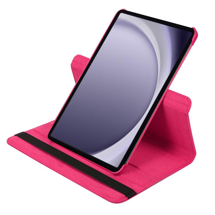 For Samsung Galaxy Tab A9+ 11.0 ENKAY 360 Degree Rotation Litchi Leather Smart Tablet Case(Rose Red) - free shipping - PMc TechLife - Order now!
