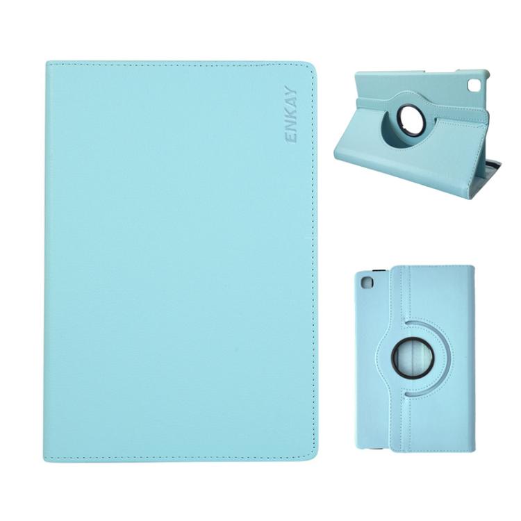 For Samsung Galaxy Tab A7 Lite 8.7 ENKAY 360 Degree Rotation Litchi Leather Smart Tablet Case(Light Blue) - free shipping - PMc TechLife - Order now!