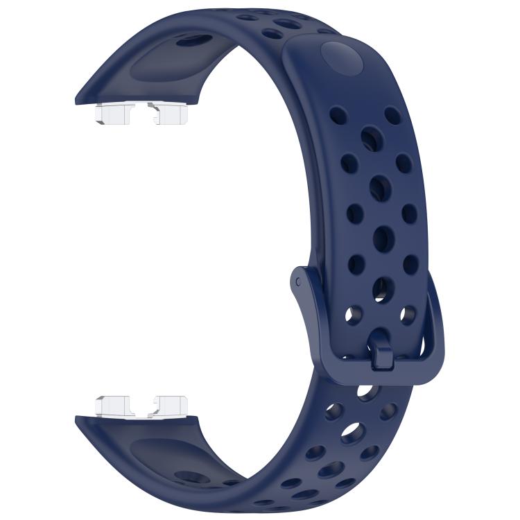 For Huawei Band 10 / 9 / 8 Metal Head Round Hole Nail Button Silicone Watch Band(Original Blue) - Watch Bands by PMC TechLife | Online Shopping South Africa | PMC TechLife | Buy Now Pay Later Mobicred