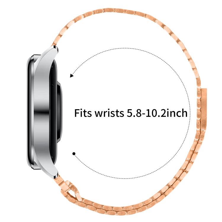 22mm Nine-beads Magnetic Buckle Stainless Steel Watch Band(Rose Gold) - free shipping - PMC TechLife - Order now!