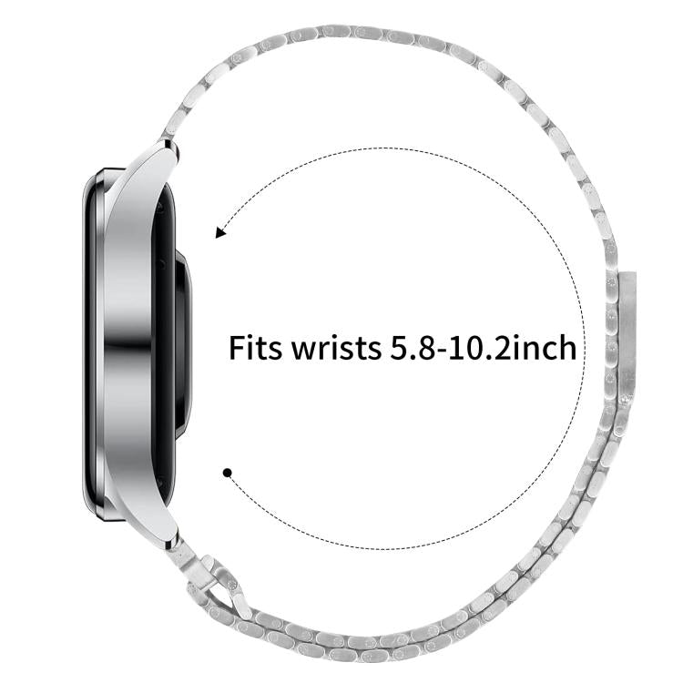 22mm Nine-beads Magnetic Buckle Stainless Steel Watch Band(Silver) - free shipping - PMC TechLife - Order now!