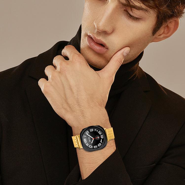 For Samsung Galaxy Watch Ultra 47mm Nine-beads Magnetic Buckle Stainless Steel Watch Band(Gold) - free shipping - PMC TechLife - Order now!