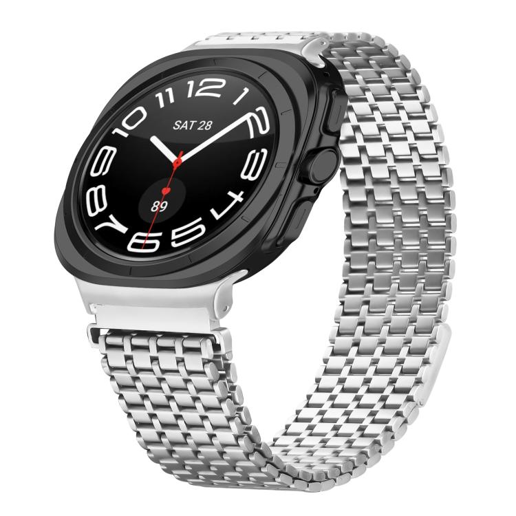 For Samsung Galaxy Watch Ultra 47mm Nine-beads Magnetic Buckle Stainless Steel Watch Band(Silver) - free shipping - PMC TechLife - Order now!