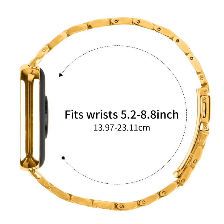 For Xiaomi Mi Band 8 Pro Five Beads Slingshot Buckle Steel Watch Band(Gold) - free shipping - PMC TechLife - Order now!