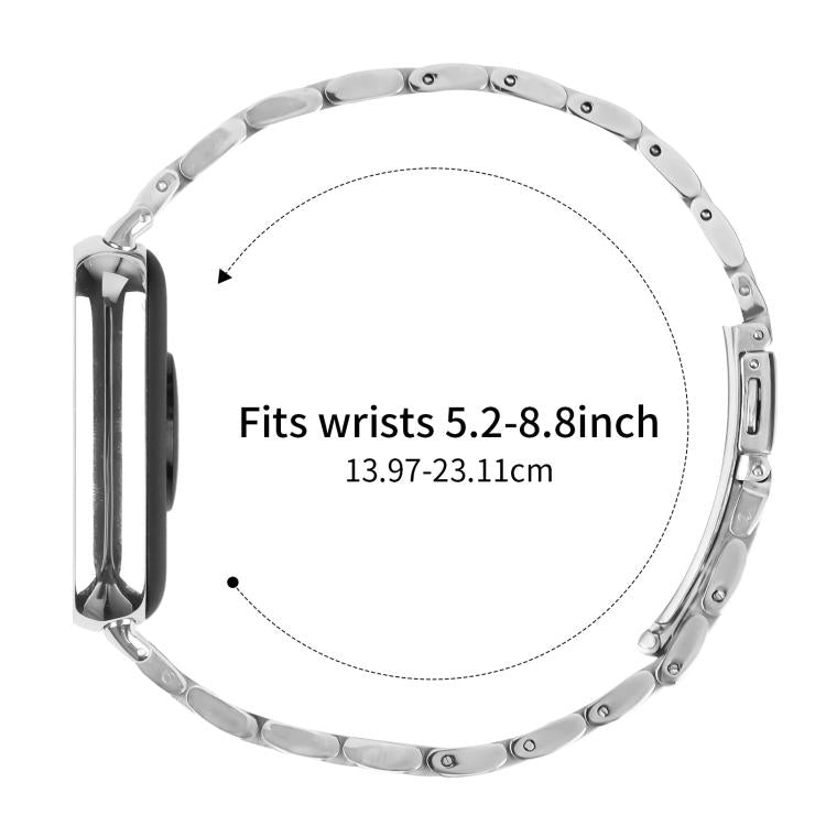 For Xiaomi Mi Band 8 Pro Five Beads Slingshot Buckle Steel Watch Band(Silver Gold) - free shipping - PMC TechLife - Order now!