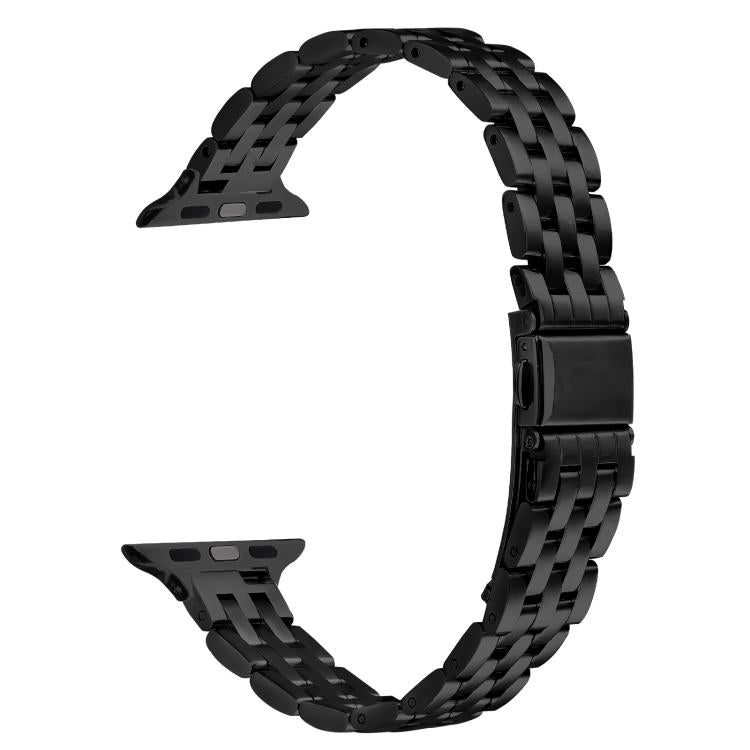 For Apple Watch 46mm / 49mm / 45mm / 44mm Small Waist Slingshot Buckle Steel Watch Band(Black) - free shipping - PMC TechLife - Order now!