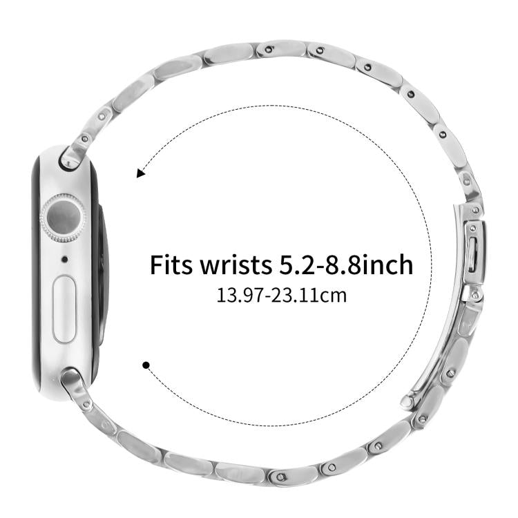 For Apple Watch 42mm / 41mm / 40mm / 38mm Small Waist Slingshot Buckle Steel Watch Band(Between Rose Gold) - free shipping - PMC TechLife - Order now!
