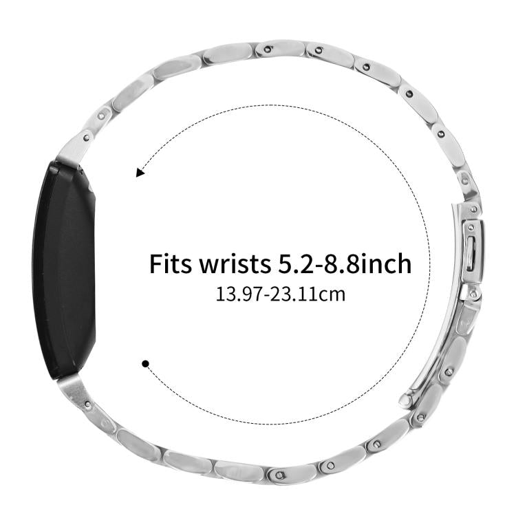 For Fitbit Inspire 1 / Inspire 2 Five Beads Slingshot Buckle Steel Watch Band(Silver Rose Gold) - free shipping - PMC TechLife - Order now!