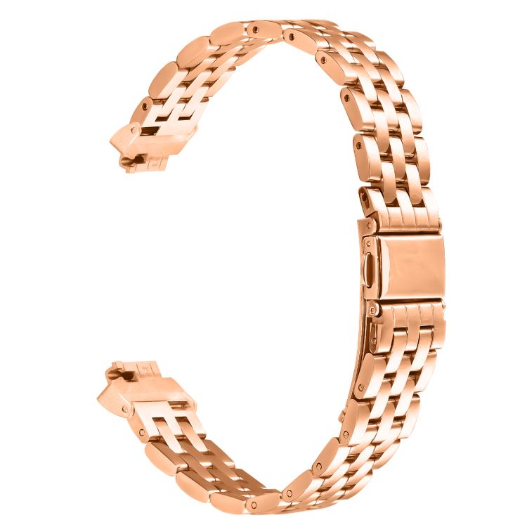 For Fitbit Inspire 1 / Inspire 2 Five Beads Slingshot Buckle Steel Watch Band(Rose Gold) - free shipping - PMC TechLife - Order now!