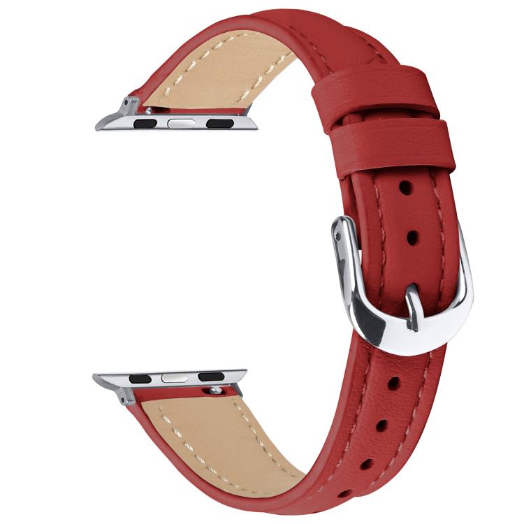 For Apple Watch 42mm / 41mm / 40mm / 38mm Small Waist PU Leather Watch Band(Red) - Watch Bands by PMC TechLife | Online Shopping South Africa | PMC TechLife | Buy Now Pay Later Mobicred
