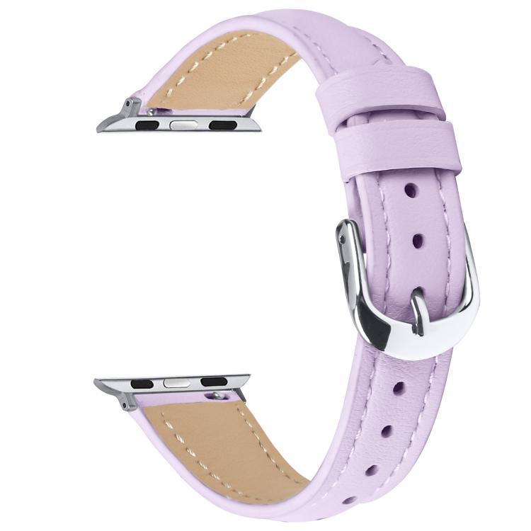 For Apple Watch 42mm / 41mm / 40mm / 38mm Small Waist PU Leather Watch Band(Light Purple) - Watch Bands by PMC TechLife | Online Shopping South Africa | PMC TechLife | Buy Now Pay Later Mobicred