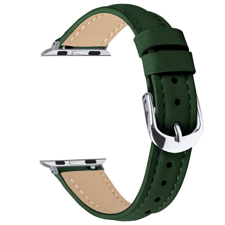 For Apple Watch 46mm / 49mm / 45mm / 44mm Small Waist PU Leather Watch Band(Pine Green) - Watch Bands by PMC TechLife | Online Shopping South Africa | PMC TechLife | Buy Now Pay Later Mobicred