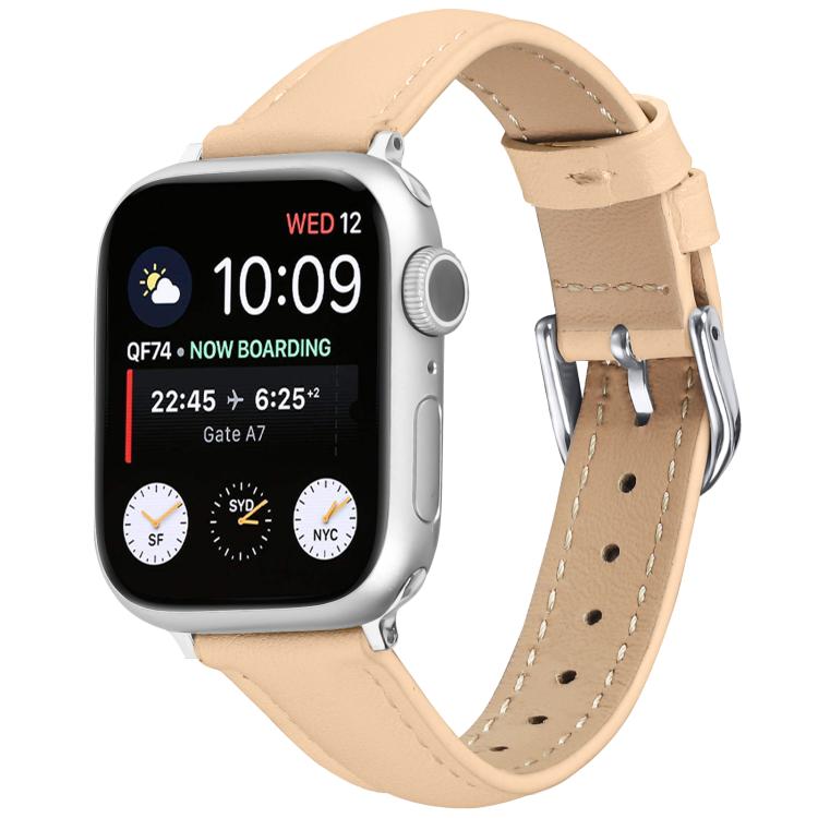 For Apple Watch 46mm / 49mm / 45mm / 44mm Small Waist PU Leather Watch Band(Camel Color) - Watch Bands by PMC TechLife | Online Shopping South Africa | PMC TechLife | Buy Now Pay Later Mobicred