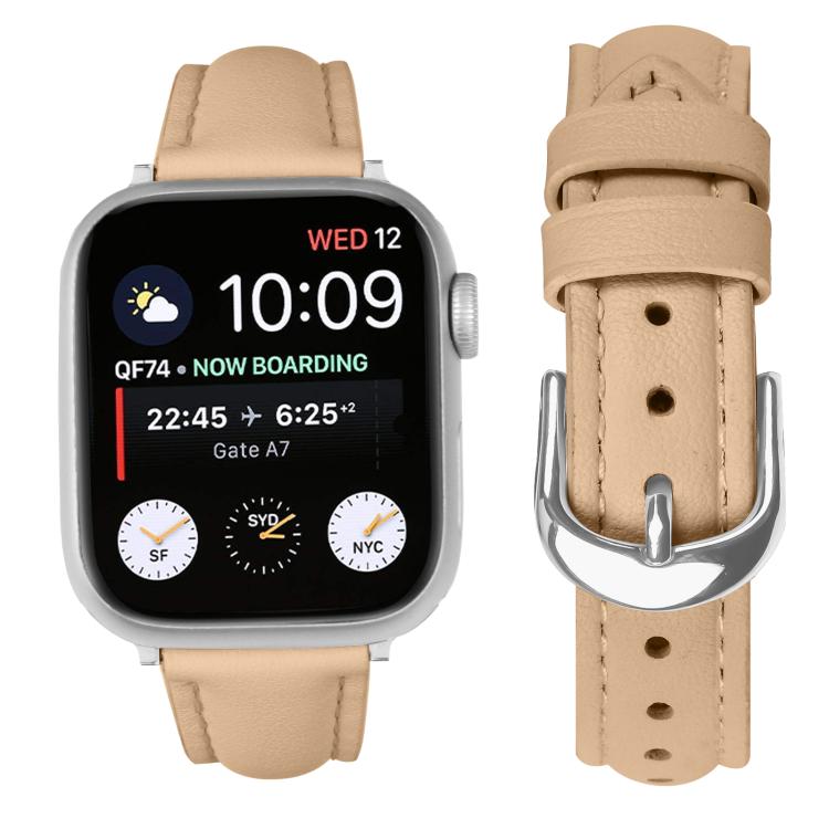 For Apple Watch 46mm / 49mm / 45mm / 44mm Small Waist PU Leather Watch Band(Camel Color) - Watch Bands by PMC TechLife | Online Shopping South Africa | PMC TechLife | Buy Now Pay Later Mobicred