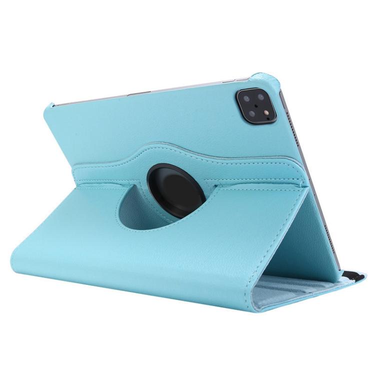 For iPad Pro 12.9 / Air 13 2025 / 2024 ENKAY 360 Degree Rotation Litchi Leather Smart Tablet Case(Light Blue) - free shipping - PMc TechLife - Order now!