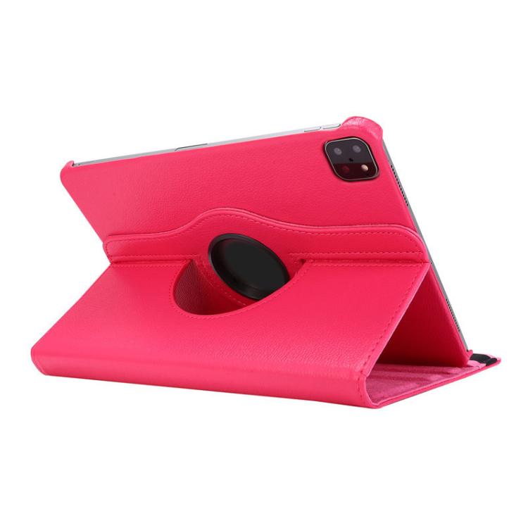 For iPad Pro 12.9 / Air 13 2025 / 2024 ENKAY 360 Degree Rotation Litchi Leather Smart Tablet Case(Rose Red) - free shipping - PMc TechLife - Order now!