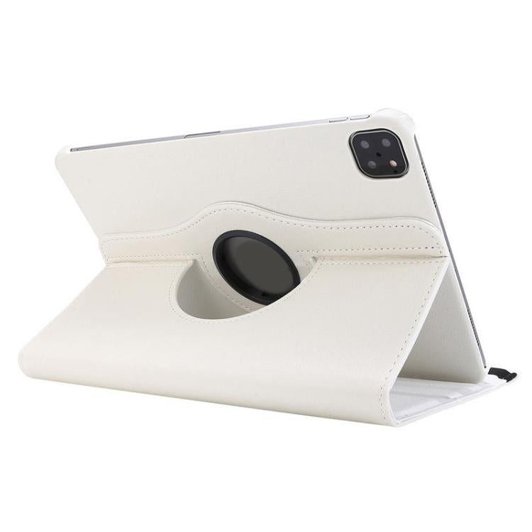 For iPad Pro 12.9 / Air 13 2025 / 2024 ENKAY 360 Degree Rotation Litchi Leather Smart Tablet Case(White) - free shipping - PMc TechLife - Order now!