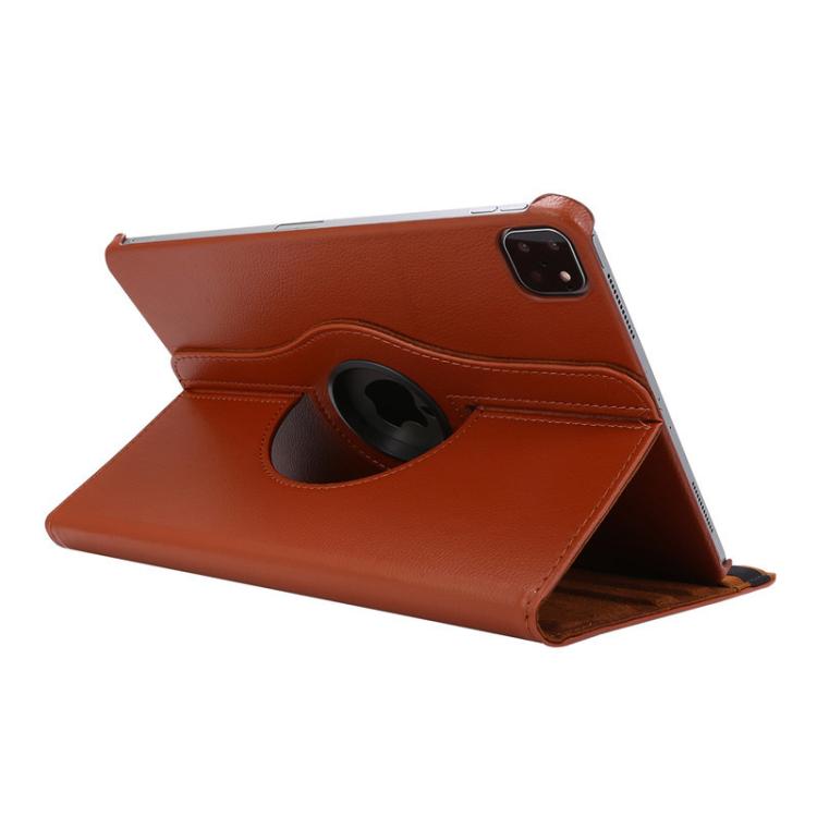 For iPad Pro 12.9 / Air 13 2025 / 2024 ENKAY 360 Degree Rotation Litchi Leather Smart Tablet Case(Brown) - free shipping - PMc TechLife - Order now!