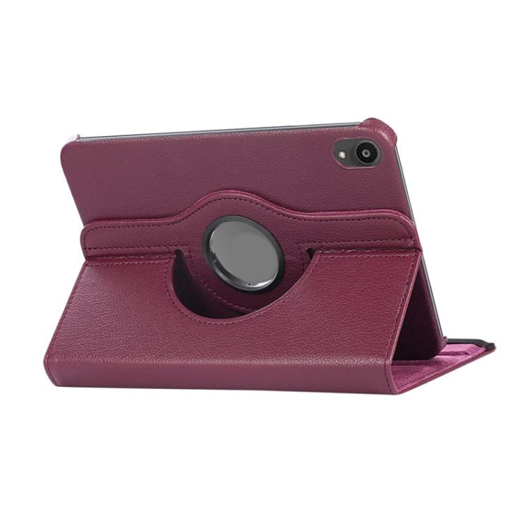For iPad mini 2024 / mini 6 ENKAY 360 Degree Rotation Litchi Leather Smart Tablet Case(Dark Purple) - free shipping - PMc TechLife - Order now!