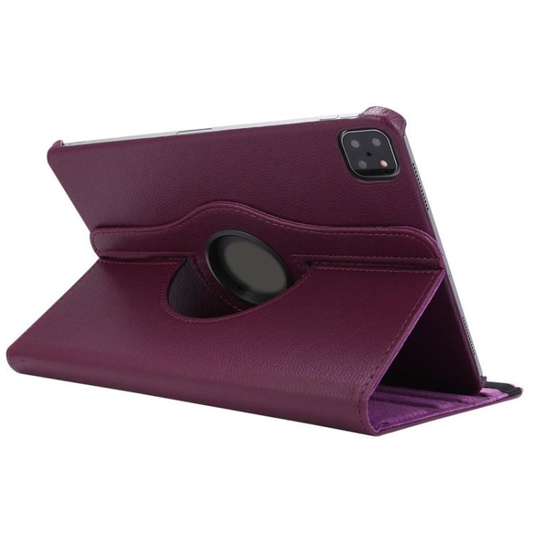 For iPad Pro 13 2024 ENKAY 360 Degree Rotation Litchi Leather Smart Tablet Case(Dark Purple) - free shipping - PMc TechLife - Order now!