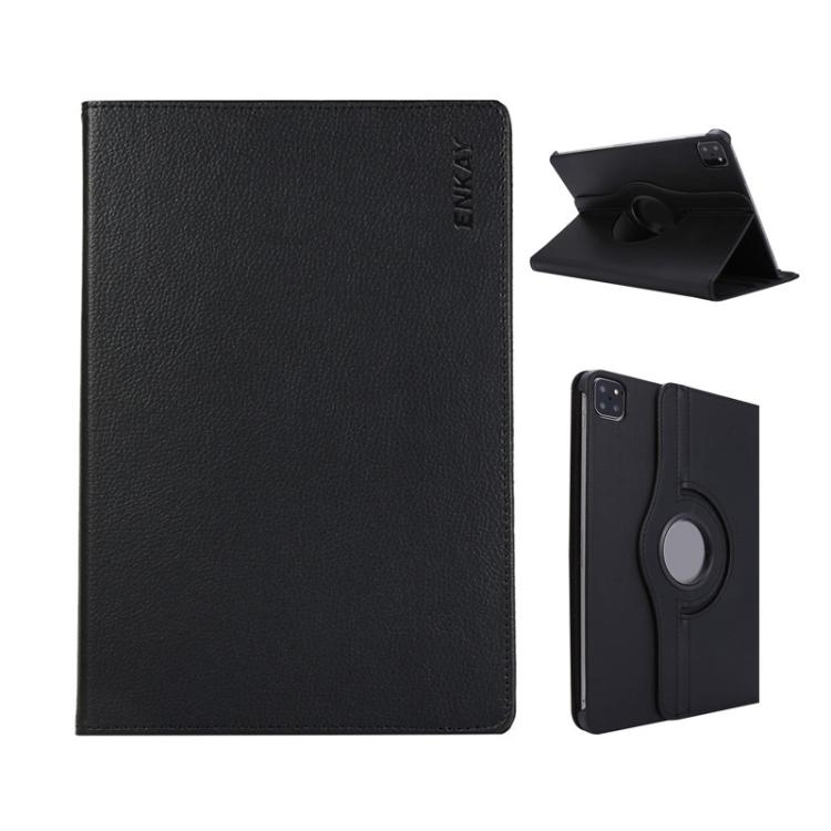 For iPad Pro 11 2024 ENKAY 360 Degree Rotation Litchi Leather Smart Tablet Case(Black) - free shipping - PMc TechLife - Order now!