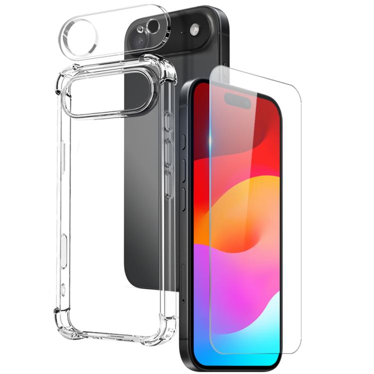 For iPhone 17 Air NORTHJO 3 in 1 TPU Airbag Shockproof Phone Case with Screen Protector Lens Film(Clear) - iPhone 17 Air Cases by NORTHJO | Online Shopping South Africa | PMC TechLife | Buy Now Pay Later Mobicred