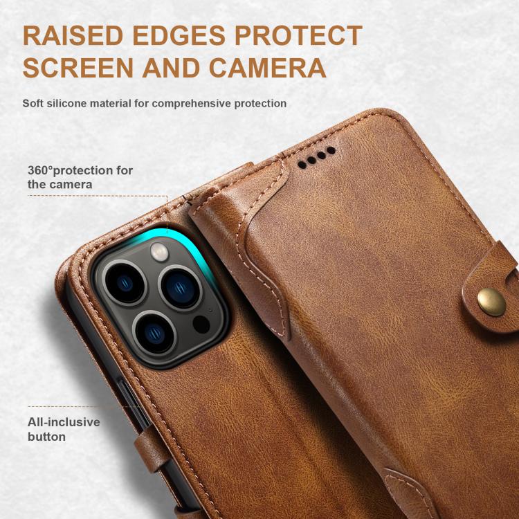 For iPhone 16e Suteni Q-03 Oil Wax Magnetic Clasp Leather Phone Case(Brown) - free shipping - PMc TechLife - Order now!