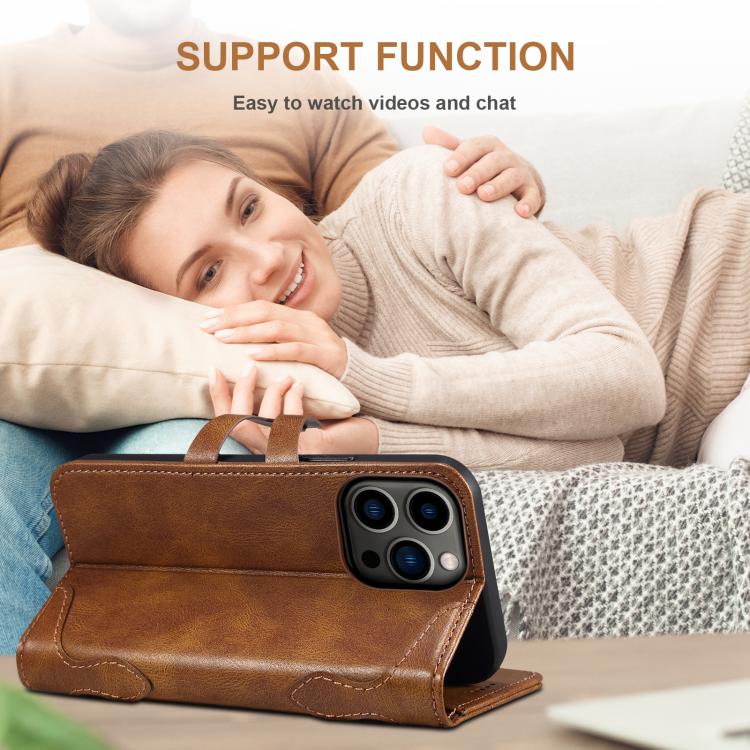 For iPhone 16e Suteni Q-03 Oil Wax Magnetic Clasp Leather Phone Case(Brown) - free shipping - PMc TechLife - Order now!