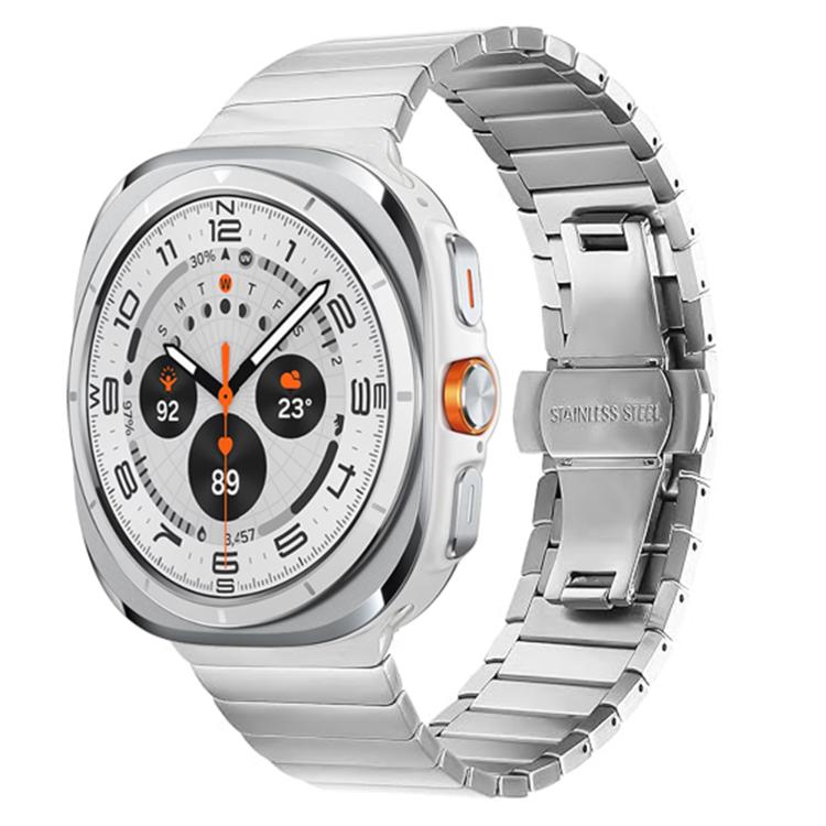 For Samsung Galaxy Watch Ultra 47mm One-bead Butterfly Buckle Stainless Steel Watch Band(Silver) - free shipping - PMC TechLife - Order now!