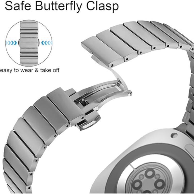 For Samsung Galaxy Watch Ultra 47mm One-bead Butterfly Buckle Stainless Steel Watch Band(Silver) - free shipping - PMC TechLife - Order now!