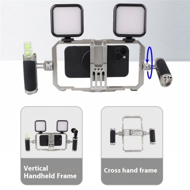 C072 Aluminum Alloy Handheld Smartphone Cage Rig Photography Stabilizer Dual Handle Frame - free shipping - PMC TechLife - Order now!