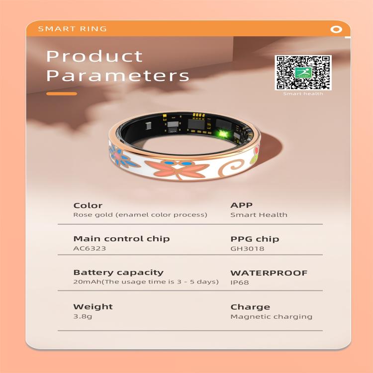 R18 SIZE 9 Smart Ring, Support Heart Rate / Blood Oxygen / Sleep / Care For Faimilies(Rose Gold) - free shipping - PMC TechLife - Order now!