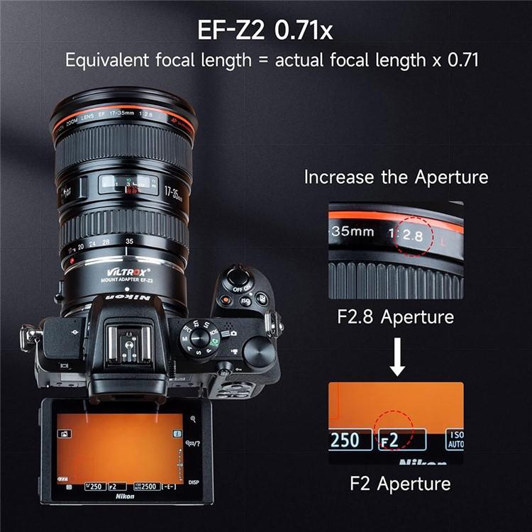 VILTROX EF-Z2 0.71X Auto Focus Camera Lens Mount Adapter For Canon EF to Nikon Z Mount - free shipping - PMC TechLife - Order now!